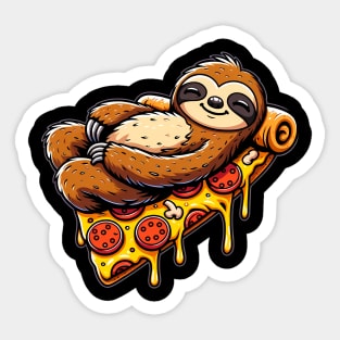 Cute Sloth with a Slice of Pizza Sticker